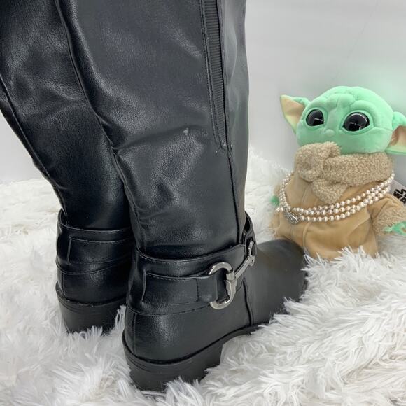 Sole Sensability Black Faux Leather Riding Boots 9 - Picture 8 of 12